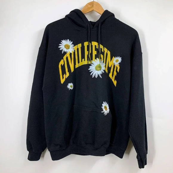 Civil Regime Men's Daisy Spellout Logo Pullover Long Sleeve Hoodie Size L - Picture 1 of 10